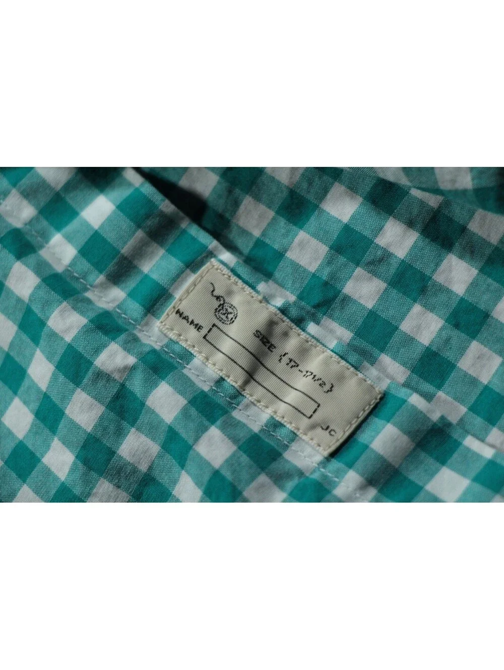 Men's J. Crew Button Down Shirt XL 17-17 1/2 Long Sleeve Green White J Crew